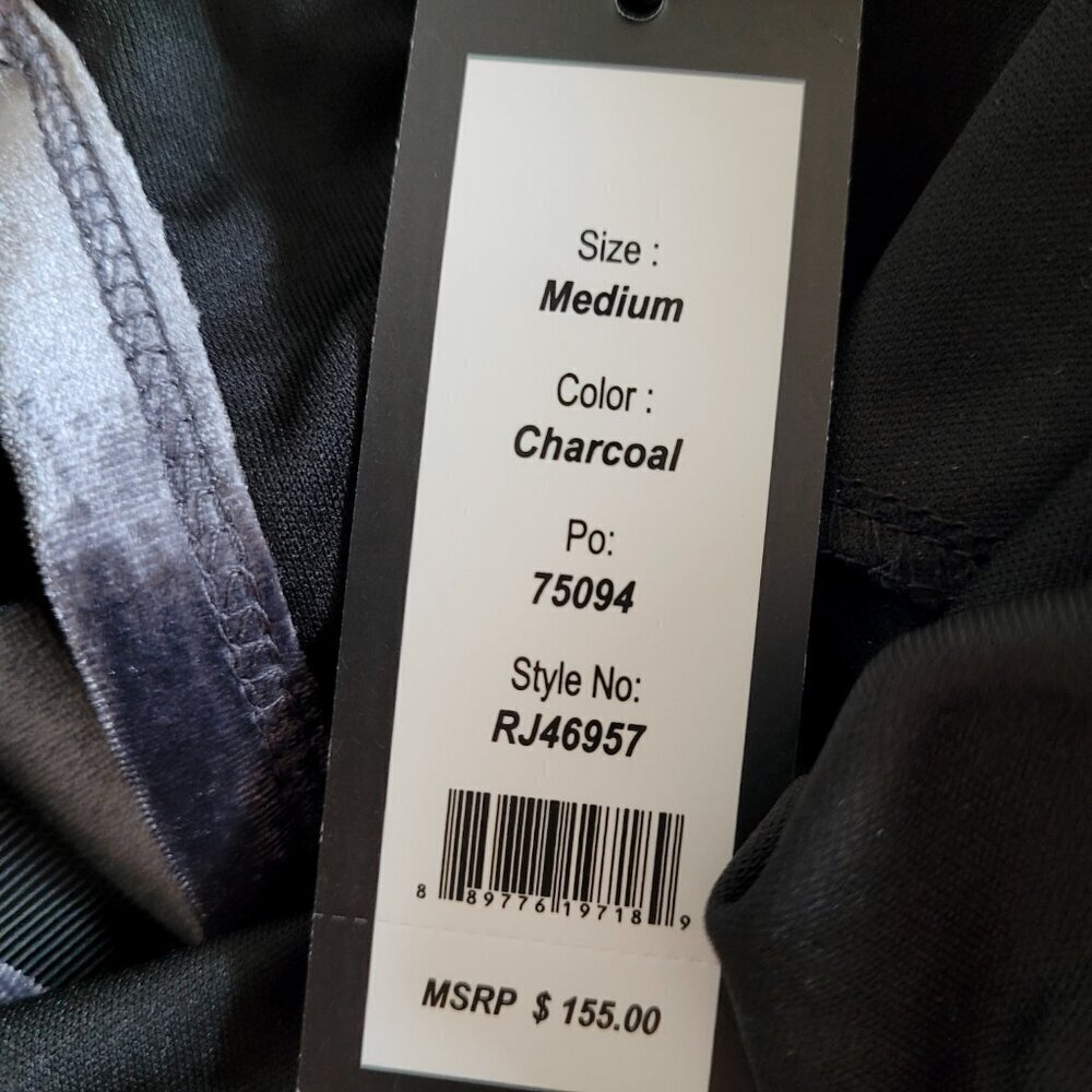 NWT Romeo & Juliet Couture Gray Purple Velvet Cold Shoulder Open Back Tie Top - Picture 6 of 7
